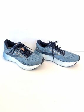Brooks Glycerin 20 running shoes, blue / white / peach, size 7.5